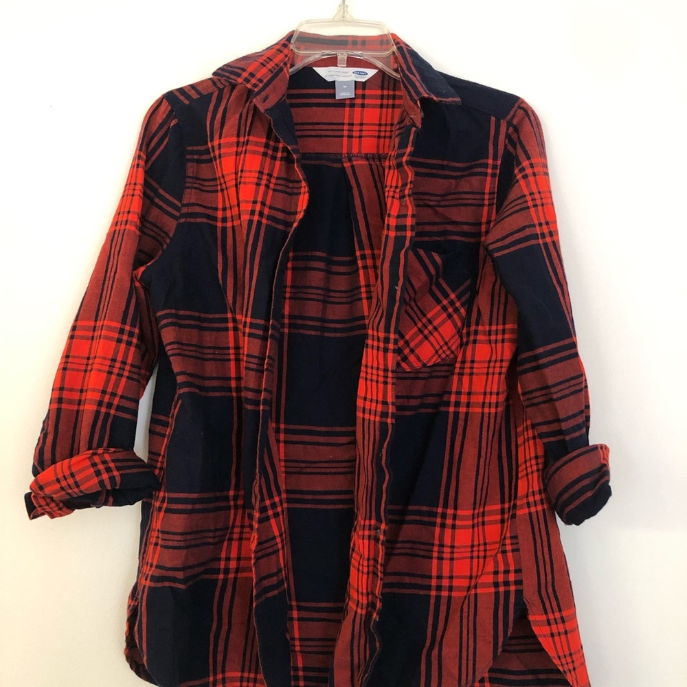 OLD NAVY red/blue flannel